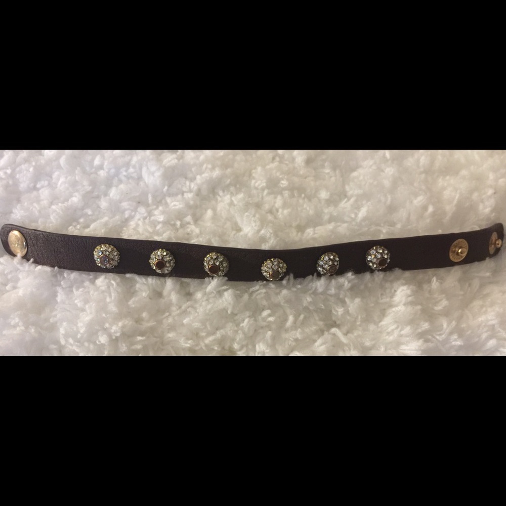 Leather diamond bracelet💎